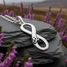 Load image into Gallery viewer, Infinite Love Trinity Knot Necklace in Sterling Silver