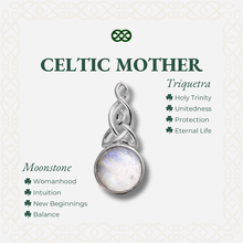 Load image into Gallery viewer, Celtic Mother™ 18K White Gold Moonstone Earrings