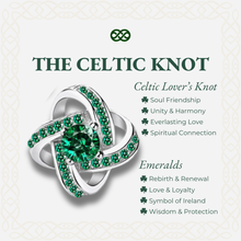 Load image into Gallery viewer, Celtic Knot™ 18K Emerald Earrings