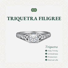 Load image into Gallery viewer, Timeless Triquetra™ 18K White Gold Filigree Ring