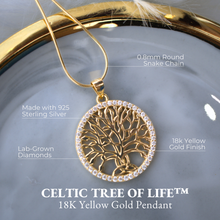Load image into Gallery viewer, Celtic Tree of Life™ 18K Yellow Gold Diamond Pendant