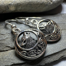 Load image into Gallery viewer, Celtic Wolf Spirit Earrings in Sterling Silver