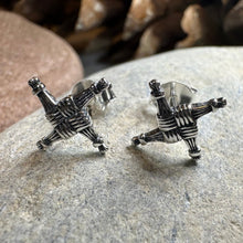 Load image into Gallery viewer, Saint Brigid's Cross Post Earrings in Sterling Silver