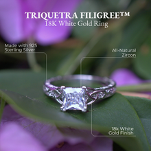 Load image into Gallery viewer, Timeless Triquetra™ 18K White Gold Filigree Ring