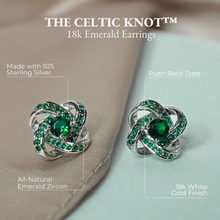 Load image into Gallery viewer, Celtic Knot™ 18K Emerald Earrings