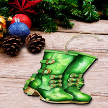 Load image into Gallery viewer, Irish Green Boots Wooden Christmas Ornaments
