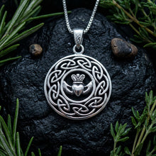 Load image into Gallery viewer, Classic Celtic Knot Claddagh Necklace in Sterling Silver