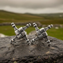 Load image into Gallery viewer, Saint Brigid's Cross Post Earrings in Sterling Silver