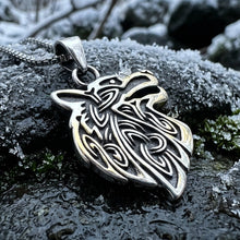Load image into Gallery viewer, Ian Celtic Wolf Necklace