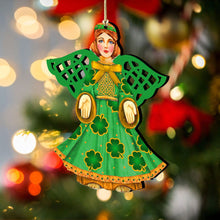 Load image into Gallery viewer, Irish Angel Wooden Christmas Ornament