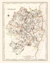 Load image into Gallery viewer, Vintage Map of Wicklow County Ireland, 1846