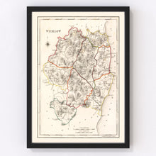 Load image into Gallery viewer, Vintage Map of Wicklow County Ireland, 1846