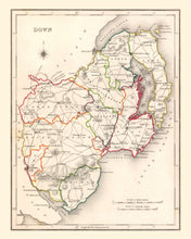 Load image into Gallery viewer, Vintage Map of Down County Ireland, 1846