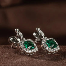 Load image into Gallery viewer, Enchanted Emerald™ 18K White Gold Earrings