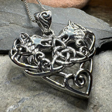 Load image into Gallery viewer, Celtic Wolf Love Necklace in Sterling Silver