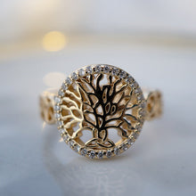 Load image into Gallery viewer, Celtic Tree of Life™ 18K Yellow Gold Diamond Ring