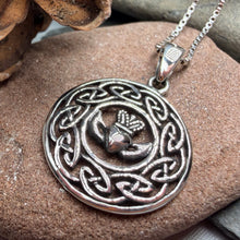 Load image into Gallery viewer, Classic Celtic Knot Claddagh Necklace in Sterling Silver