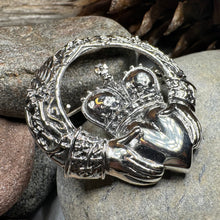 Load image into Gallery viewer, Victorian Irish Claddagh Brooch in Sterling Silver