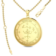 Load image into Gallery viewer, Sigil of the Archangel Michael Solid Gold Pendant