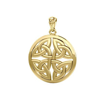 Load image into Gallery viewer, Celtic Trinity Quaternary Knot Solid Gold Pendant