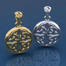 Load image into Gallery viewer, Celtic Trinity Quaternary Knot Solid Gold Pendant