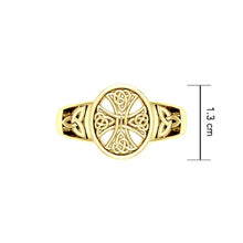 Load image into Gallery viewer, Celtic Cross 14 K Solid Gold Ring