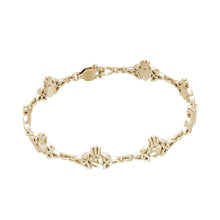 Load image into Gallery viewer, Celtic Trinity Claddagh Solid Gold Link Bracelet