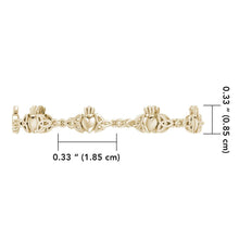 Load image into Gallery viewer, Celtic Trinity Claddagh Solid Gold Link Bracelet