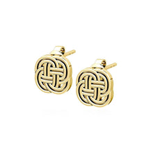 Load image into Gallery viewer, Celtic Knotwork Solid Gold Post Earrings