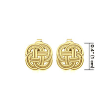 Load image into Gallery viewer, Celtic Knotwork Solid Gold Post Earrings