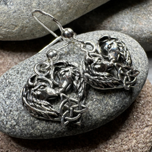 Load image into Gallery viewer, Celtic Wolf Lovers Earrings in Sterling Silver