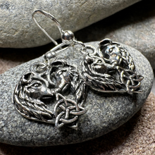 Load image into Gallery viewer, Celtic Wolf Lovers Earrings in Sterling Silver