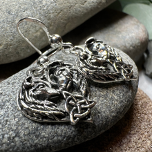 Load image into Gallery viewer, Celtic Wolf Lovers Earrings in Sterling Silver
