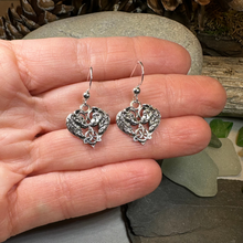 Load image into Gallery viewer, Celtic Wolf Lovers Earrings in Sterling Silver