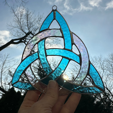 Load image into Gallery viewer, Trinity Knot Stained Glass Suncatcher