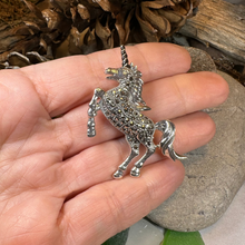 Load image into Gallery viewer, Prancing Unicorn of Scotland Pin in Sterling Silver