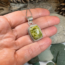 Load image into Gallery viewer, Connemara Marble Irish Rectangle Necklace in Sterling Silver