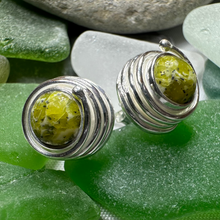 Load image into Gallery viewer, Connemara Marble Celtic Spiral Post Earrings