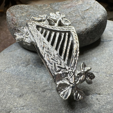 Load image into Gallery viewer, Artisan Irish Celtic Harp Brooch - Handmade in Ireland
