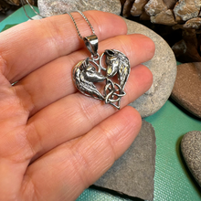 Load image into Gallery viewer, Wolf Lovers Necklace in Sterling Silver