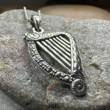 Load image into Gallery viewer, Cinnia Celtic Harp of Ireland Necklace in Sterling Silver