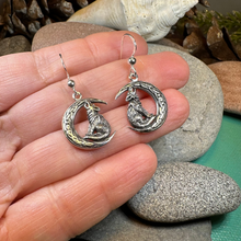 Load image into Gallery viewer, Arkyn Wolf Moon Earrings in Sterling Silver