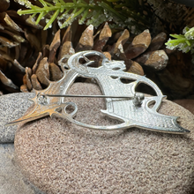 Load image into Gallery viewer, Meadowdancer Sterling Silver Dragon Brooch - Handmade in Scotland