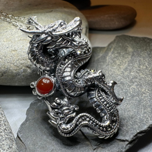 Load image into Gallery viewer, Celtic Rising Dragon Necklace
