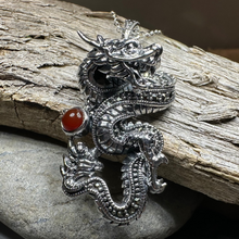 Load image into Gallery viewer, Celtic Rising Dragon Necklace