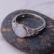 Load image into Gallery viewer, Celtic Mother™ 18K White Gold Moonstone Ring