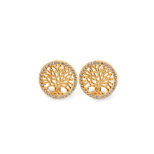 Load image into Gallery viewer, Celtic Tree of Life™ 18K Yellow Gold Diamond Earrings
