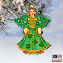Load image into Gallery viewer, Irish Angel Wooden Christmas Ornament