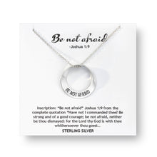 Load image into Gallery viewer, Be Not Afraid (Joshua 1:9) - Mobius Necklace - Celtic Reader