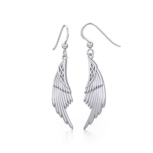 Load image into Gallery viewer, Celtic Angel Wing Silver Earrings - Celtic Reader
